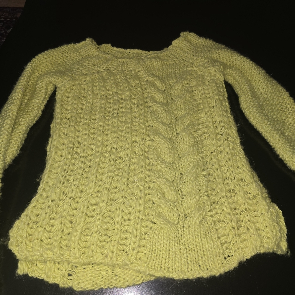 Free People Yellow Knit Sweater XS